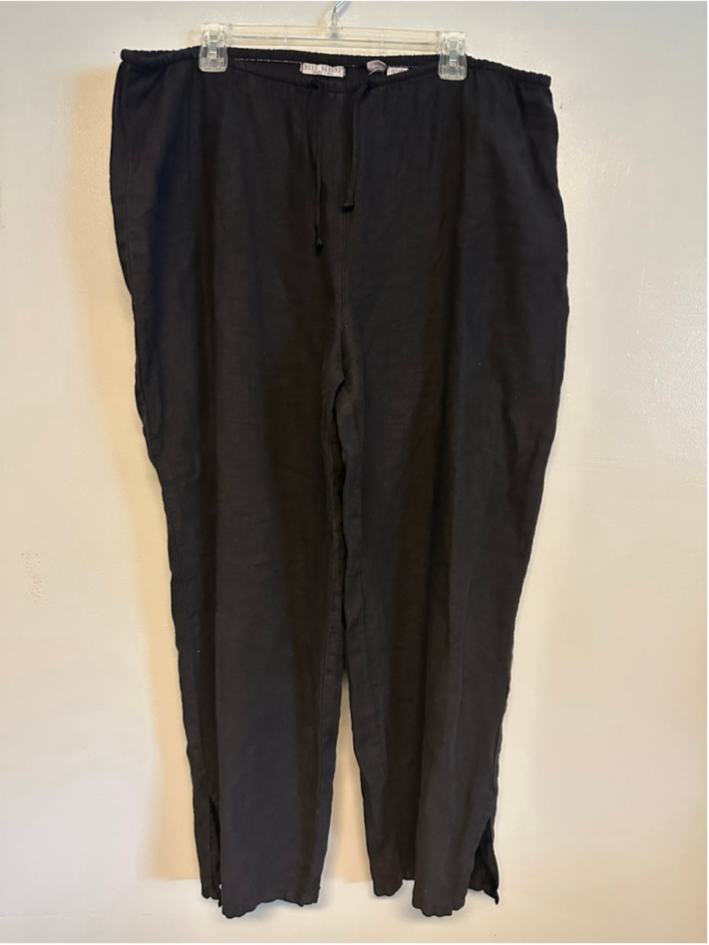 Russ Berens 100% Linen Trousers Black Size XL Pants